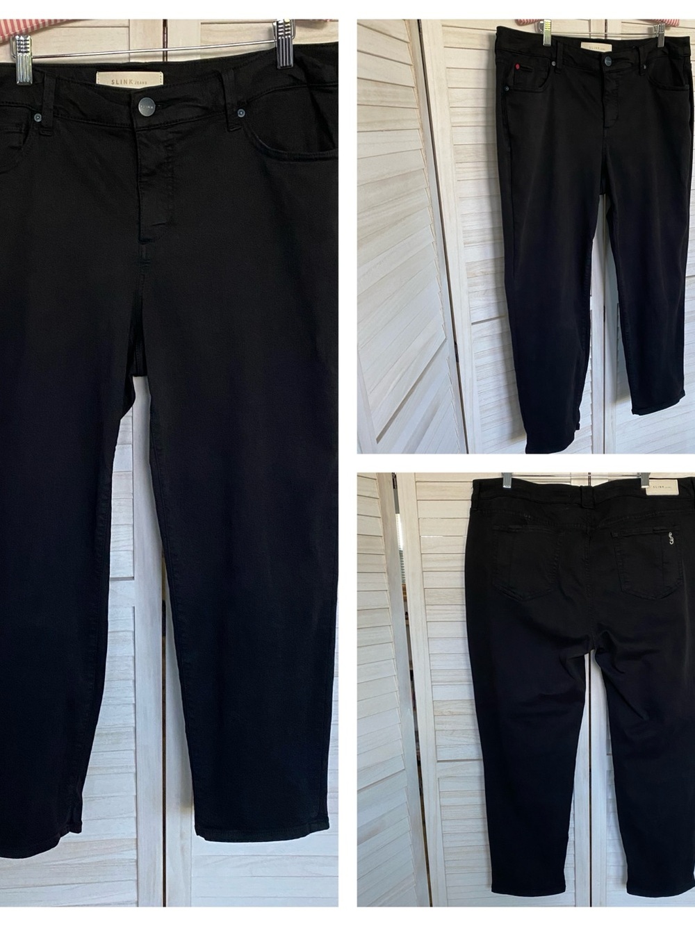 Slink Black Curvy Crop Jeans SZ 16